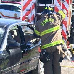 firefighters demonstrating vehicle extraction