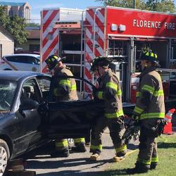 firefighters demonstrating vehicle extraction