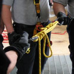 firefighters with rope