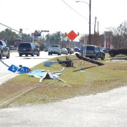 street signs run over