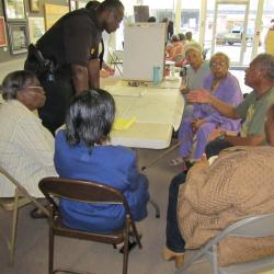 group of people watching presentation