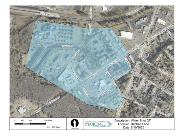 Map of June 10th Water Shut-Off and Boil Water Advisory