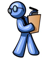 cartoon person with clipboard