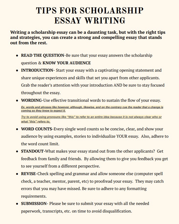 Essay writing tips