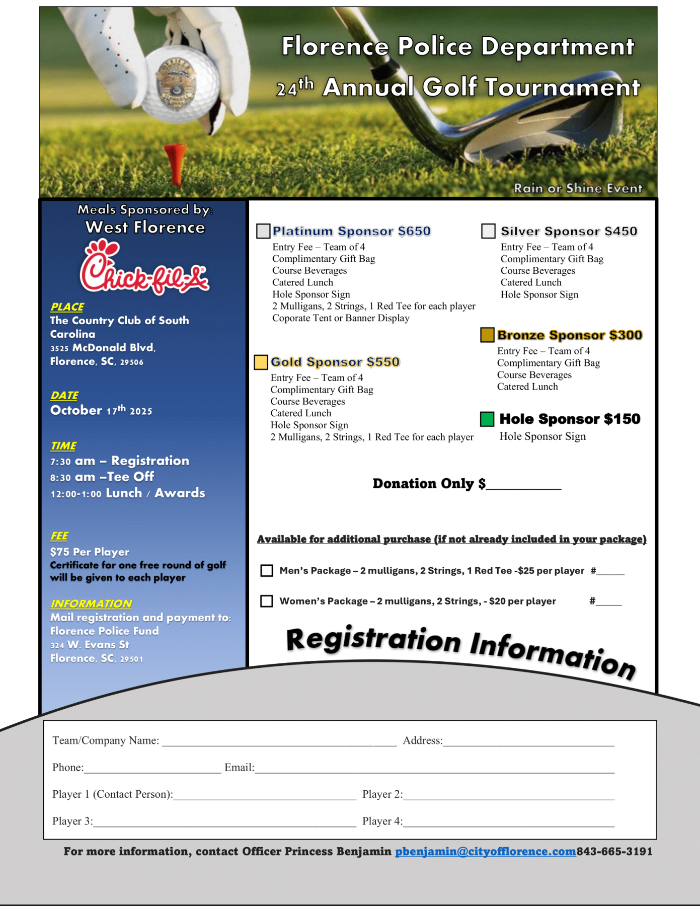 Police Golf Flyer
